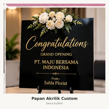 Papan Bunga Akrilik Benda
